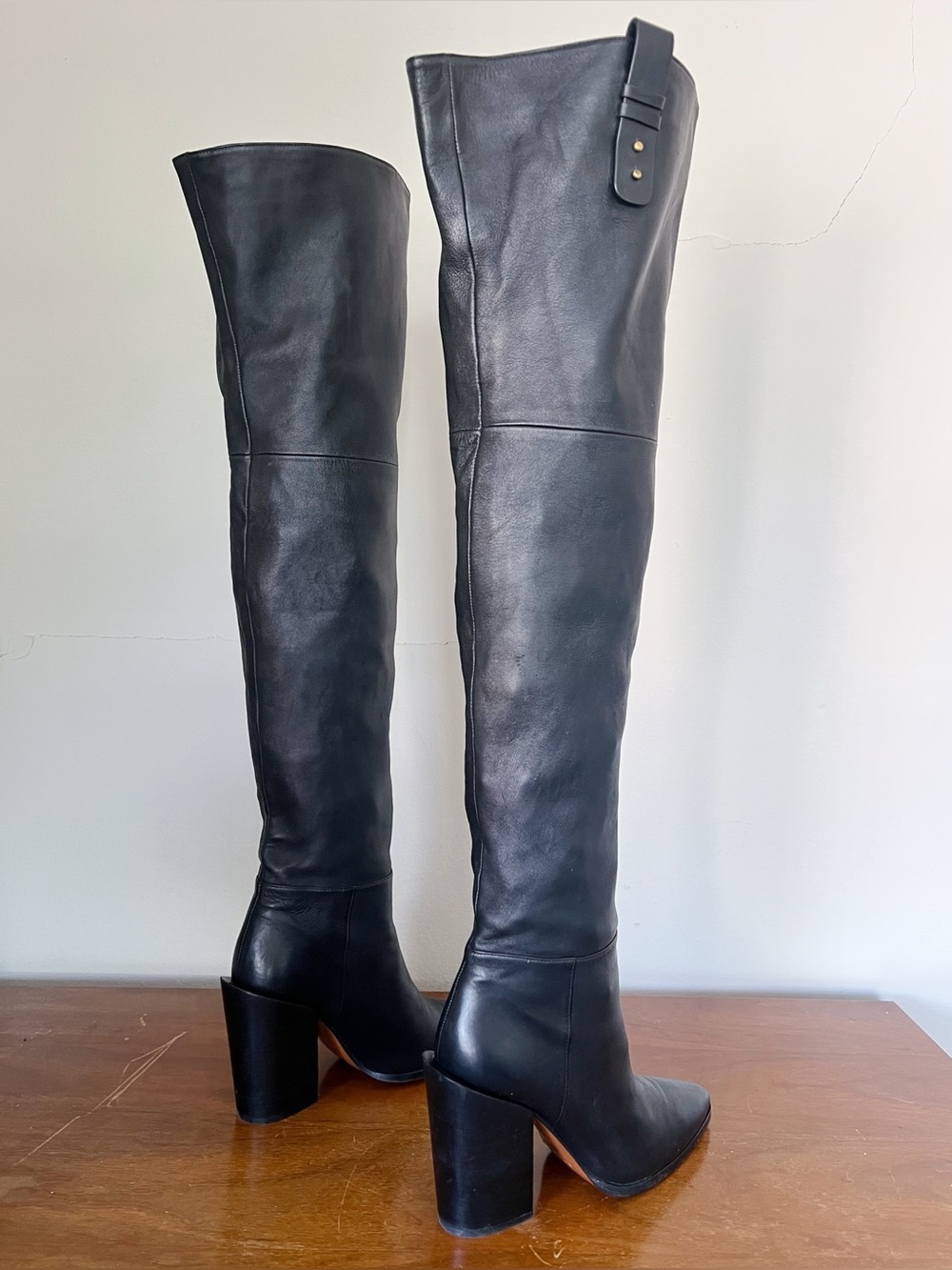 FRAME • Le Mulholland Over The Knee Boot black nappa leather OTK high heel tall - Picture 8 of 16
